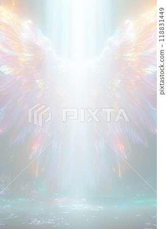 抽象白色背景和各種顏色的光線 118831449