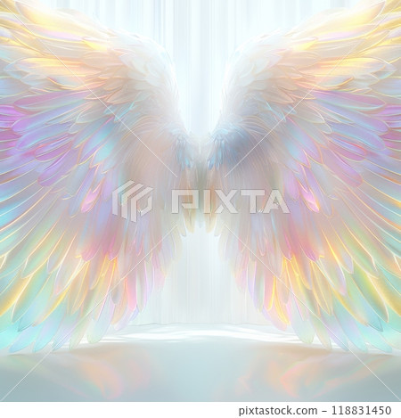 抽象白色背景和各種顏色的光線 118831450