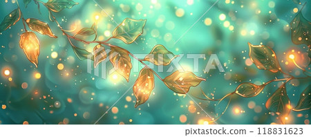 Illustration of a branch with leaves 118831623