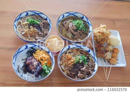 japanese food on wood background japanese food on wood background 118832570