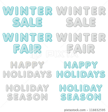 A set of cute headings for winter events and flyers A set of cute headings for winter events and flyers 118832595