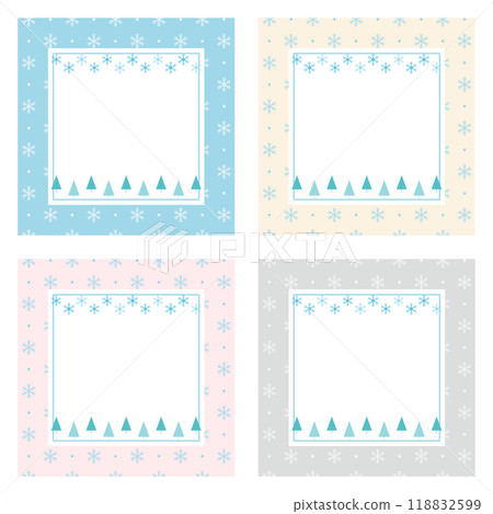 Stylish Christmas frame set with snow and trees Stylish Christmas frame set with snow and trees 118832599