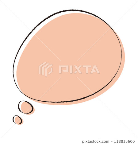 Handwritten style thought bubble, pastel color orange 118833600