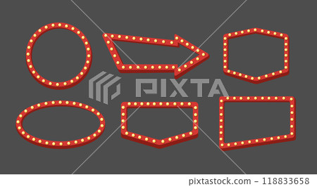 Retro Cinema and Theater Sign Frame Set vector illustration Retro Cinema and Theater Sign Frame Set vector illustration 118833658