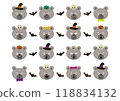 Simple cute bear face set for Halloween 118834132