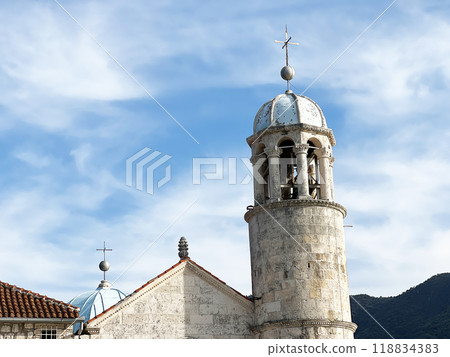Gospa od Skrpela Island in the Boka Kotorsky Bay near Perast, Kotor in Montenegro 118834383