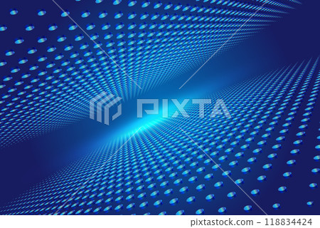 Color halftone blue polka dot spherical shape background 118834424