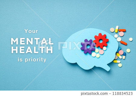 World Mental Health Day, created using Generative AI technology. 118834523