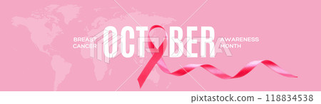 A beautiful thematic card for breast cancer month 118834538