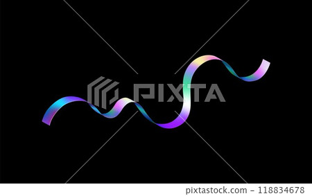 Colorful holograph wave ribbon vector illustration 118834678