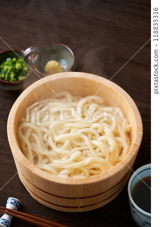 Udon noodle with fried noodles Udon noodle with fried noodles 118835316