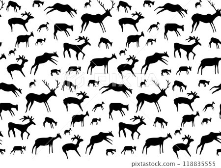 Primitive rock painting. Vector drawing 118835555