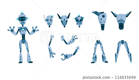 Robot constructor Parts and Sprites specifically designed for Animation projects and usage Robot constructor Parts and Sprites specifically designed for Animation projects and usage 118835699