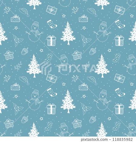 Winter holiday seamless pattern for Christmas or New Year decorative 118835982