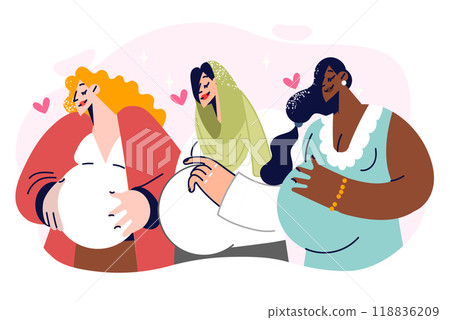 Multiracial pregnant women prepare for labor by displaying same emotions and behaviors 118836209