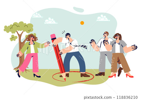 Introvert man takes care of personal boundaries by not allowing people around him Introvert man takes care of personal boundaries by not allowing people around him 118836210