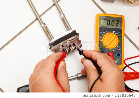 Heater tested by mechanic. 118836643