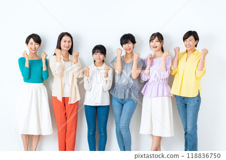 Multi-generational women on a white background 118836750