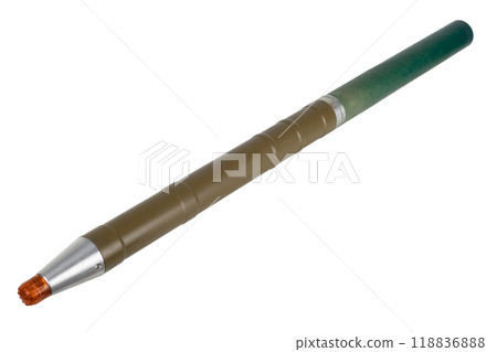 Fragmentation rocket propelled grenade for rpg 7 rocket propelled grenade launcher isolated on white 118836888