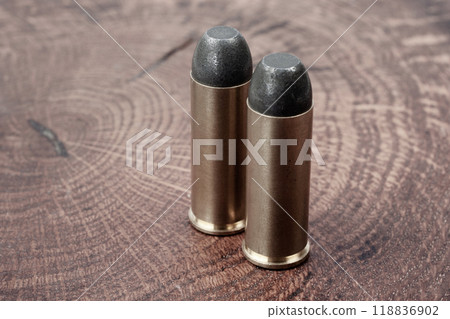 Old West era Long Colt .45 caliber revolver cartridges 118836902