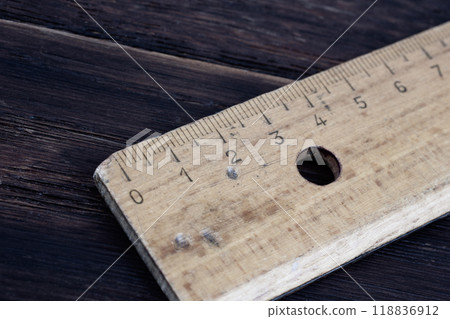 Vintage old school ruler 118836912