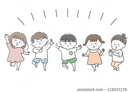 Energetic children enjoying dancing 118837276