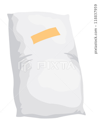 Sugar cartoon symbol. Sweet nutritious, tasty sugar. Refined packing sugar granulated or crystalline. Vector illustration 118837959