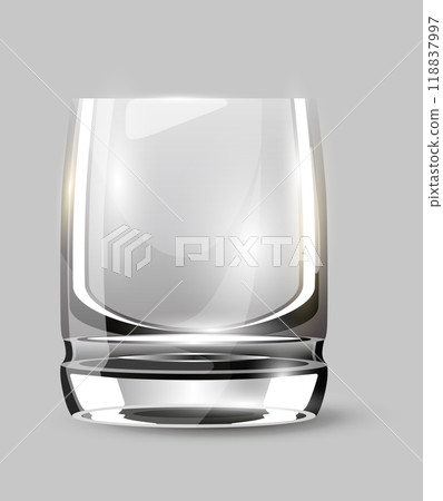 Alcohol glass for drinks. Transparent glass goblet, vector icon. Glass for wine, martini, champagne or other. Cocktail glass 118837997