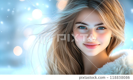 美麗的女人與雪 118838086