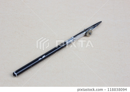 Vintage retro ruling pen on paper 118838094