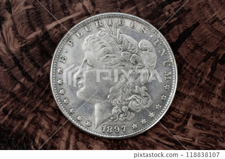 Old USA 1897 year US silver dollar coin Old USA 1897 year US silver dollar coin 118838107