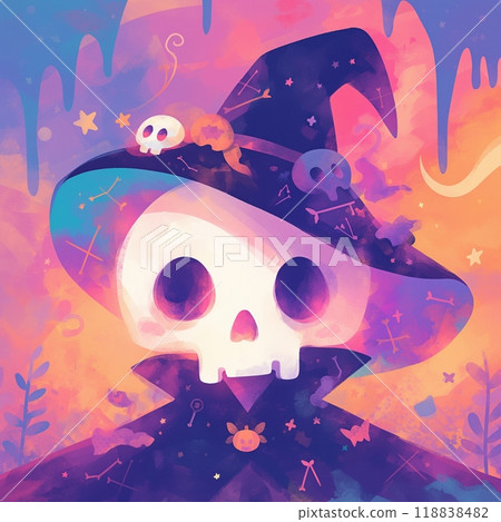 Cute Skull in Halloween Night 118838482