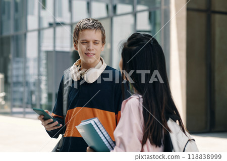 Boy Talking To His Classmate 118838999