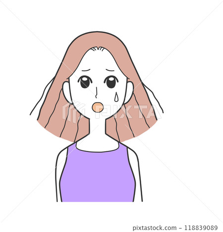 Dry and frizzy woman's hair 118839089