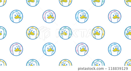 duck seamless pattern face polka dot rubber duck chicken bird vector pet wrapping paper scarf isolated doodle cartoon animal farm tartan plaid tile wallpaper repeat background illustration design 118839129