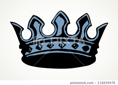 Precious golden crown. Vector drawing 118839476