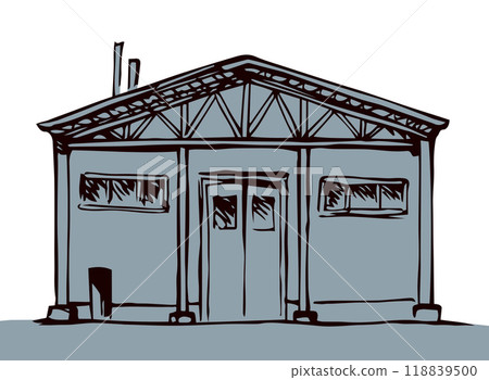 Entrance to the barn. Vector drawing 118839500
