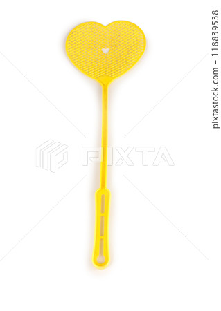 Fly swatter yellow isolated on white background 118839538