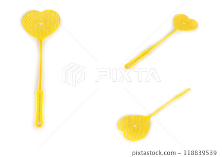 Fly swatter yellow isolated on white background 118839539