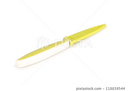 Fly swatter yellow isolated on white background 118839544