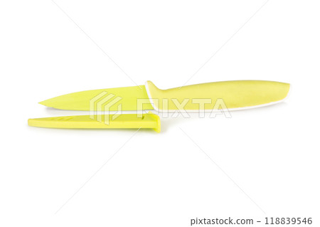 Fly swatter yellow isolated on white background 118839546