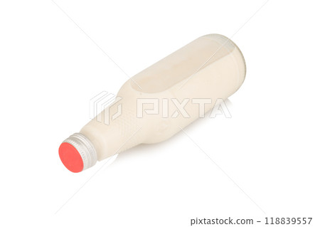Soy milk bottle isolated on white background 118839557