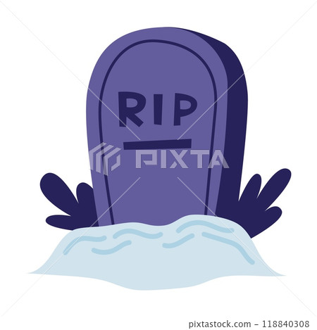 Halloween gravestone. Spooky festive element. Vector illustration in flat style 118840308