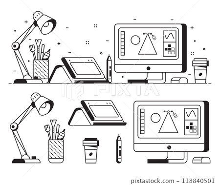 Graphic Designer Tools and Equipment 118840501