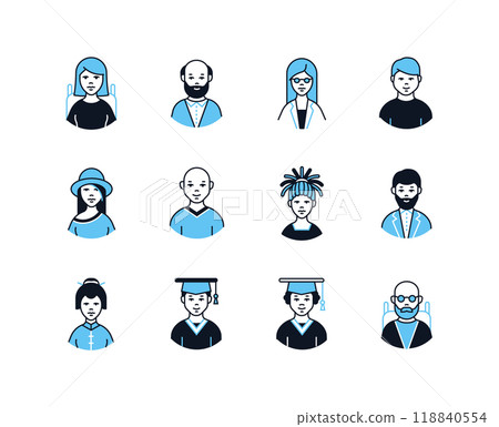 People and diversity - line design style icons set 118840554