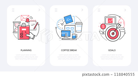 Goals and planning - line design style banners set 118840555