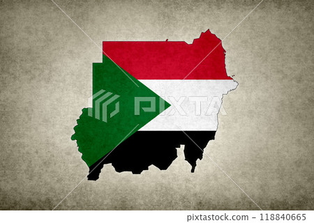 Map of Sudan with its flag within Map of Sudan with its flag within 118840665