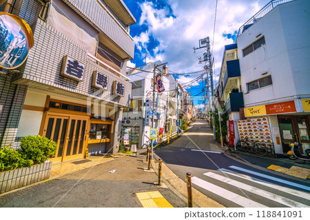 Tokyo cityscape in Japan: View of Yoyogi-Uehara Station in Shibuya Ward, Tokyo 118841091