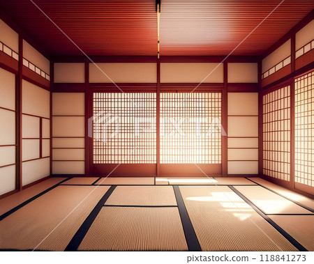 Image material of a Japanese-style room in a newly built detached house 118841273