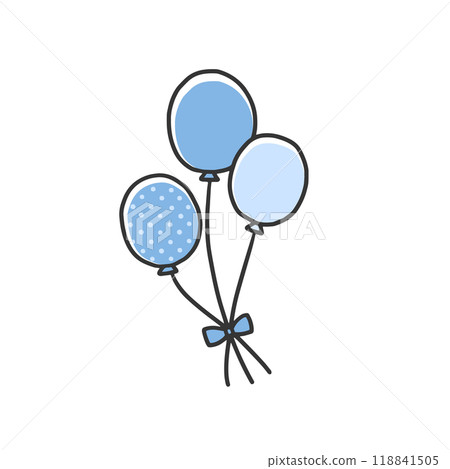 Blue balloon tied with ribbon Blue balloon tied with ribbon 118841505